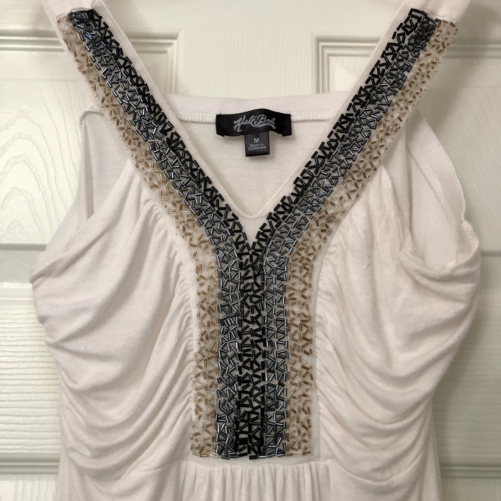 Hale Bob Beaded Boho Babydoll Cami Tank Top